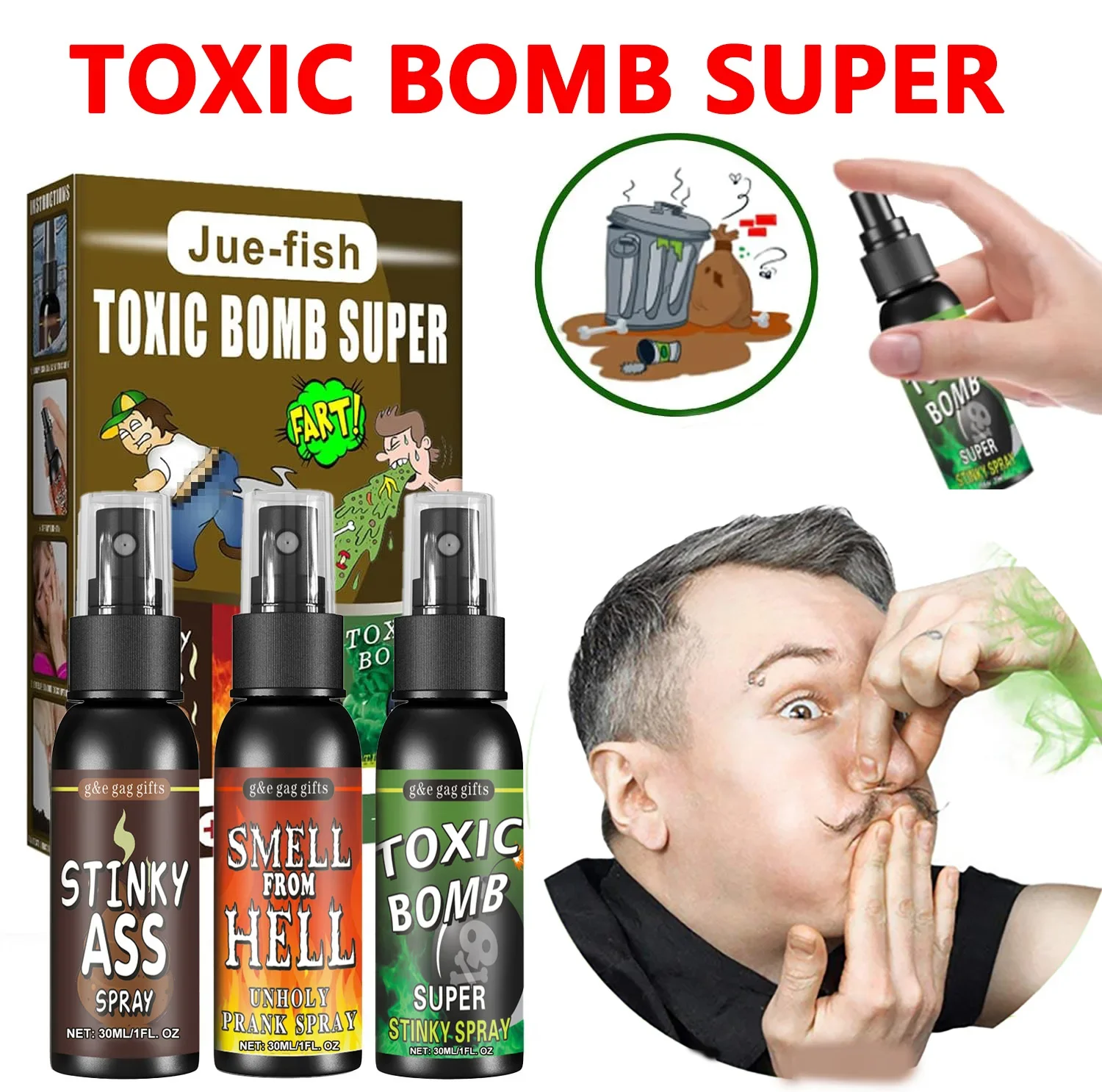Hot Selling Fart Spray Stink Prank Liquid for Joke Stinky Poop Hell Smell Practical Joke Toy for Friends Party