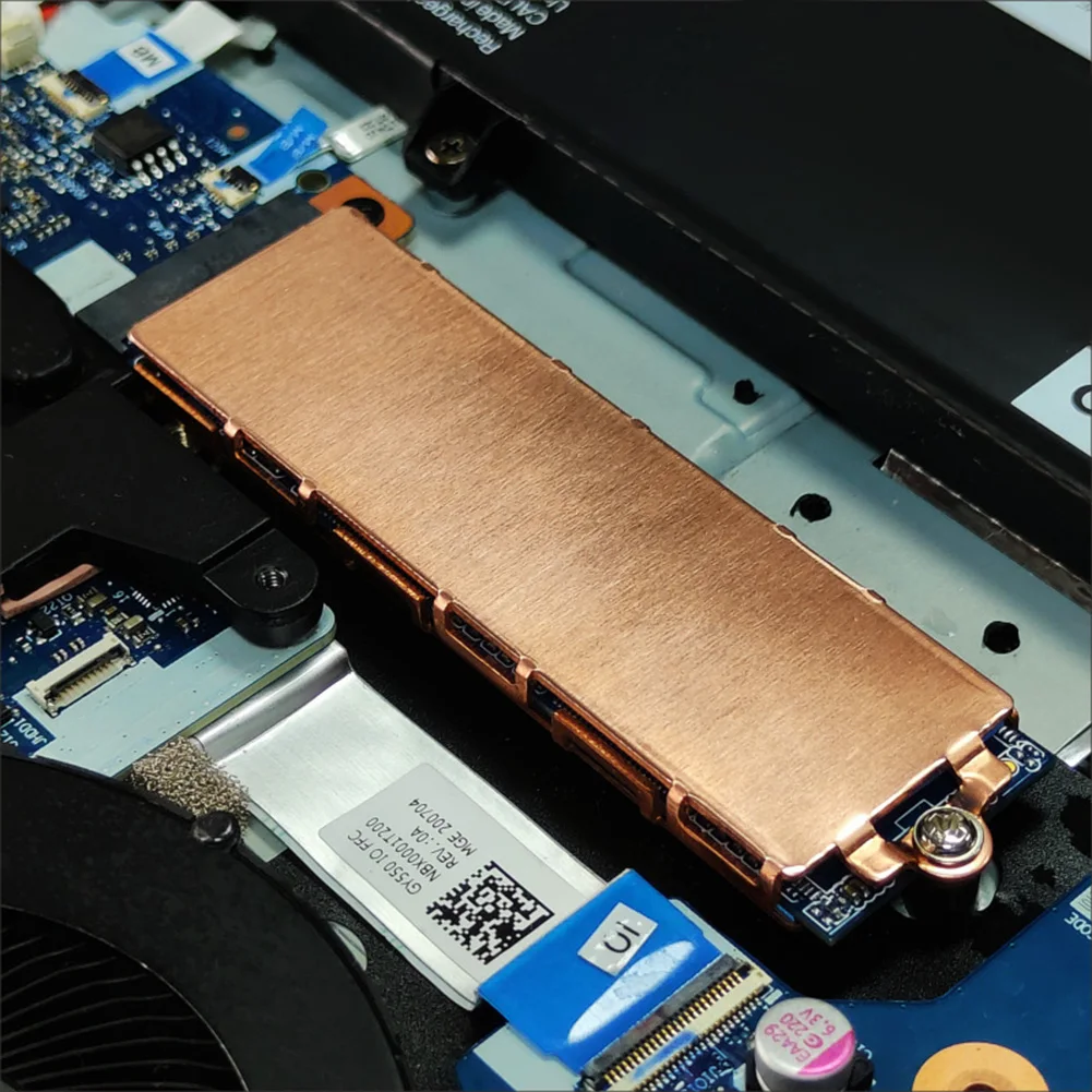 ฮีทซิงค์ M.2 SSD แบบทองแดงพร้อมแผ่นซิลิโคนระบายความร้อน ชิ้นส่วนอะไหล่หม้อน้ำระบายความร้อนแบบด้านเดียว/สองด้าน อุปกรณ์เสริมสำหรับแล็ปท็อป