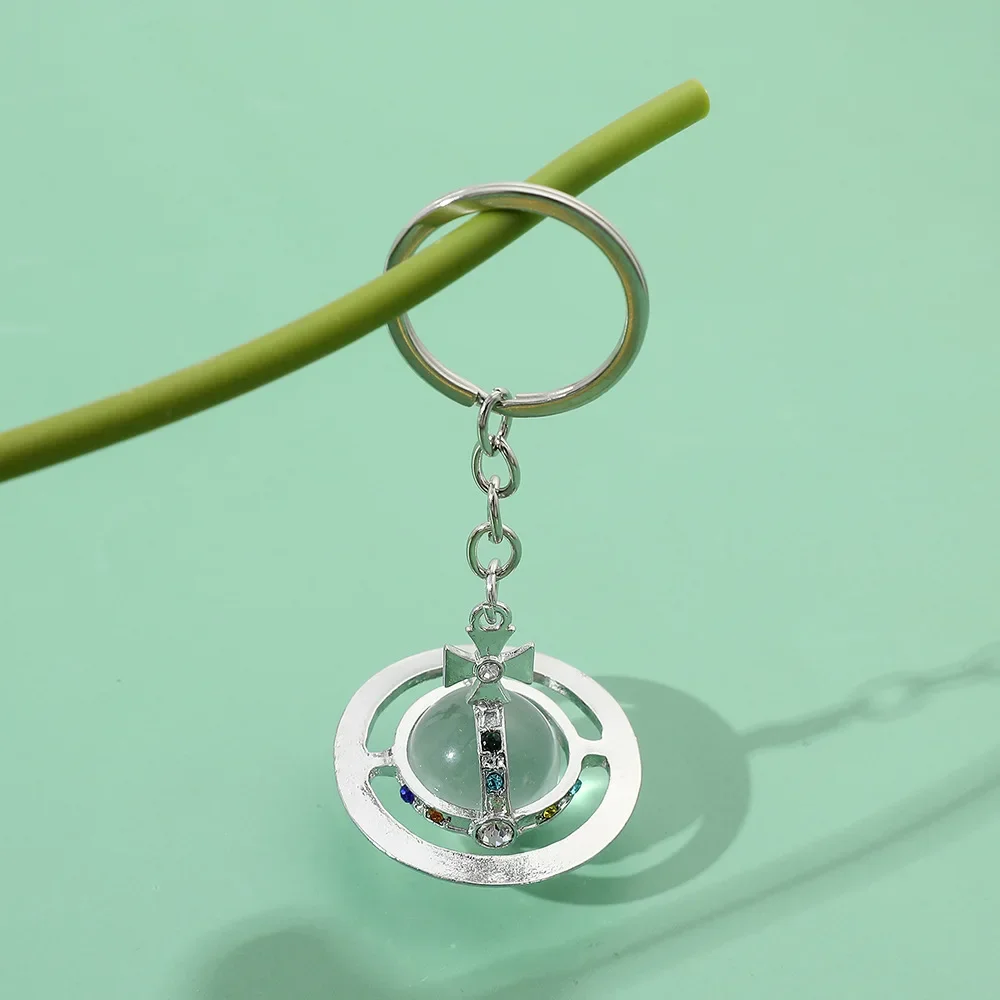 الفضة شفافة حبة زحل المفاتيح 3D عبر الحدود شعبية نمط جديد كيرينغ مجوهرات اكسسوارات من البر الرئيسى للصين