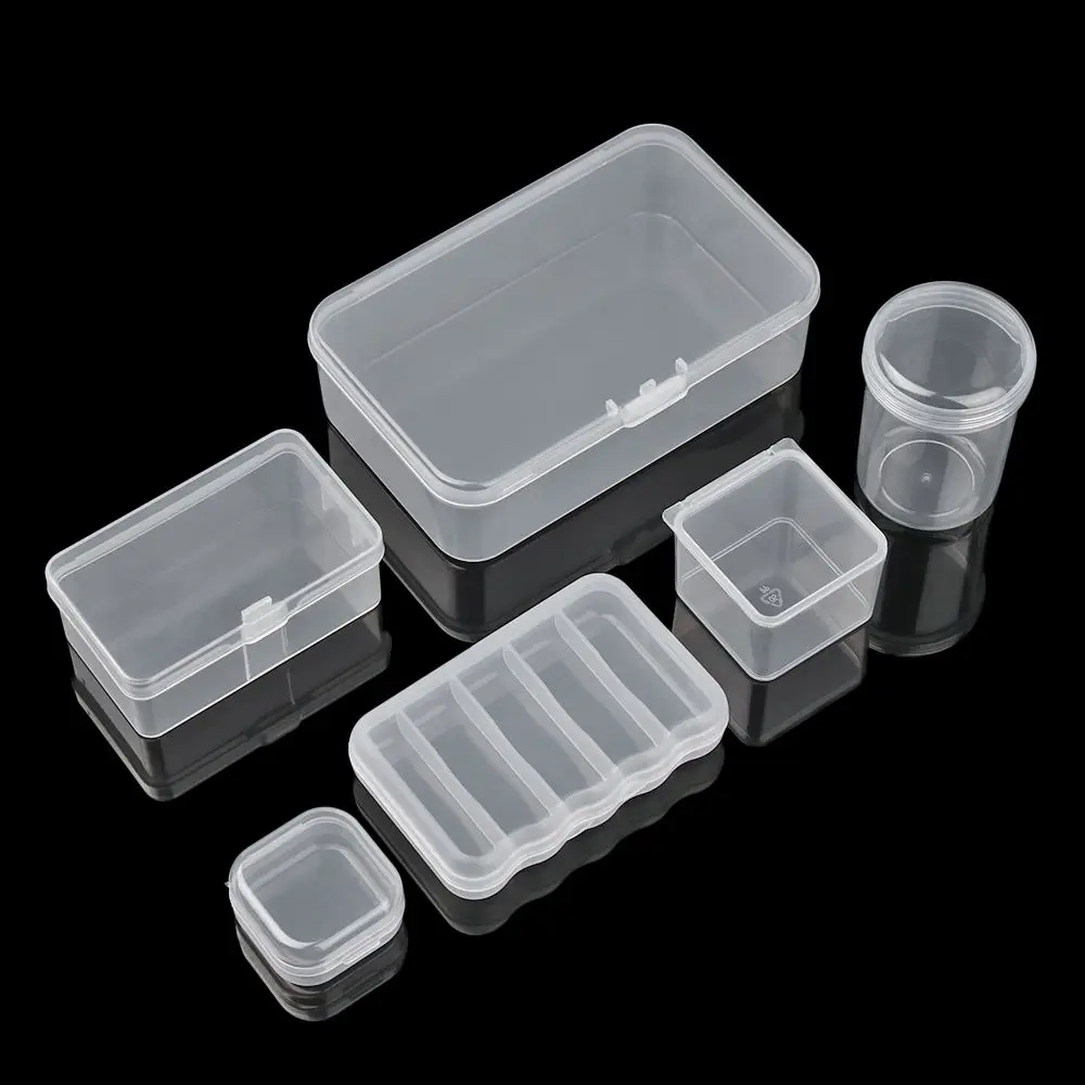 Square Clear Boxes Home Organization Jewelry Diamond Container Craft Bead Holder Pill Storage Supply Storage Box 12 Styles