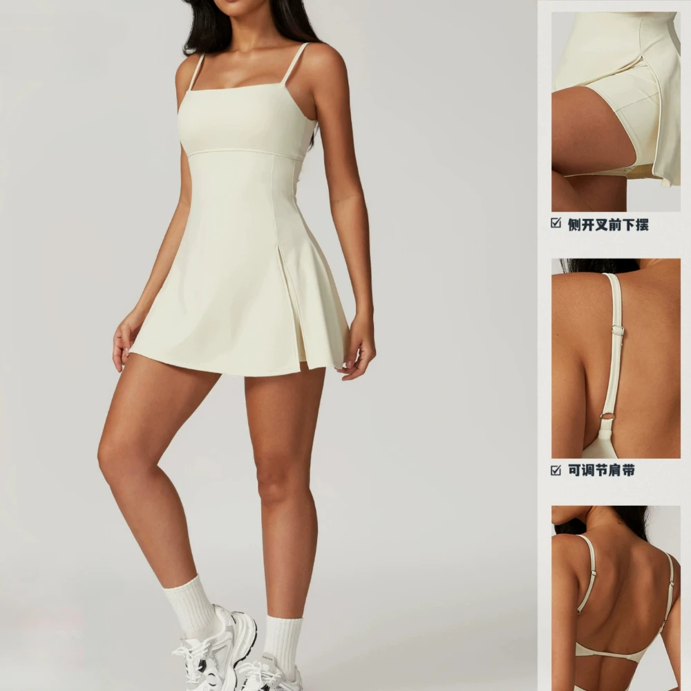 レディースヨガロンパース バックレスワンピース お腹シェイプドレス ジャンプスーツ パッド入りスポーツブラ ロンパース ファッションフィットネス スポーツウェア