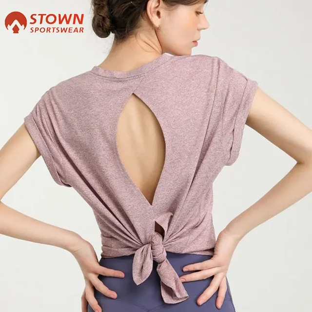 Koszulka sportowa Temperament Kulturystyka Odzież sportowa T-shirt Moda Odzież do jogi Seksowne piękno Topy na plecach Odzież fitness Kobiety Fitness