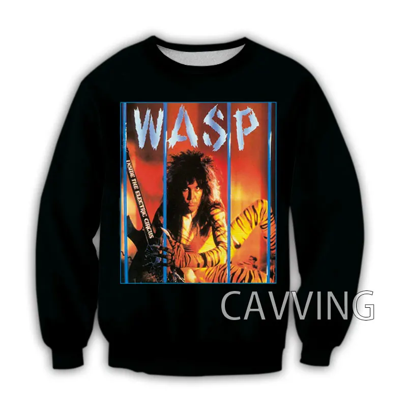 روك باند W.A.S.P ثلاثية الأبعاد تي شيرت مطبوع الرجال النساء موضة عادية كم طويل المتضخم تي شيرت الهيب هوب بلايز تيز WASP التي شيرت كبير #5