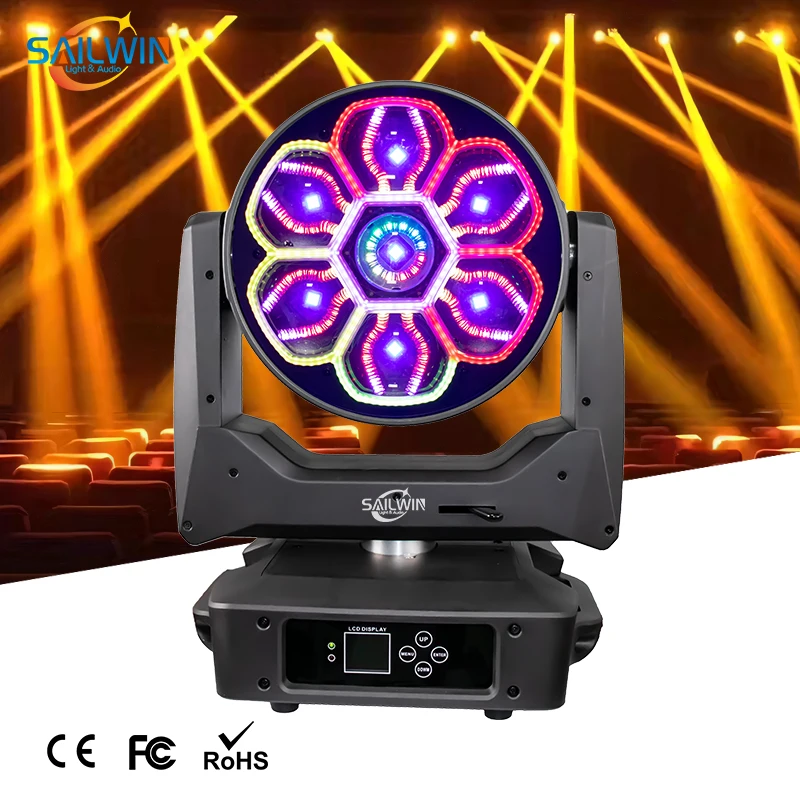 Sailwin Factory Mini 7*60W RGBW LED Seven Magic Eyes LED Moving Head Light For DJ Event Party Club