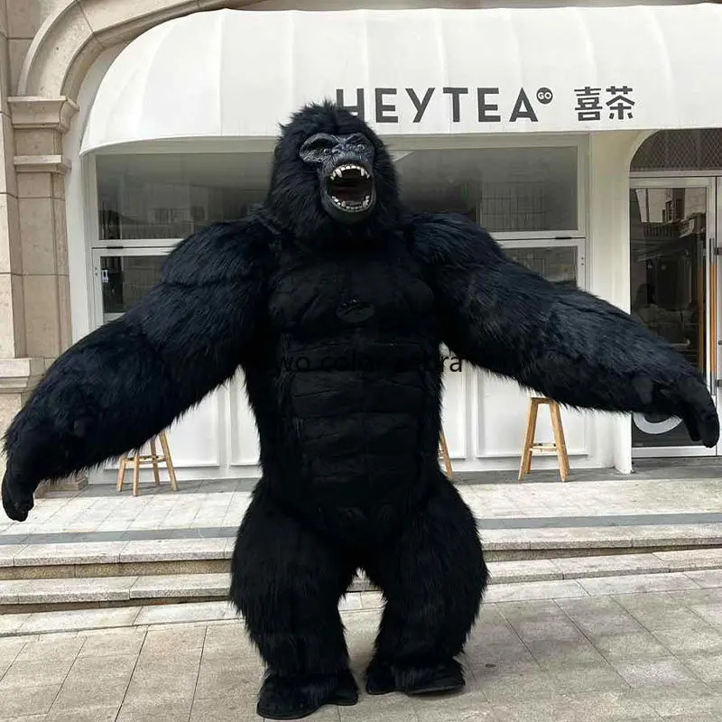 New Inflatable King Kong Costume for Adult Halloween Plush Furry Mascot animal Venice Carnival Suit Fursuit orangutan Gorilla