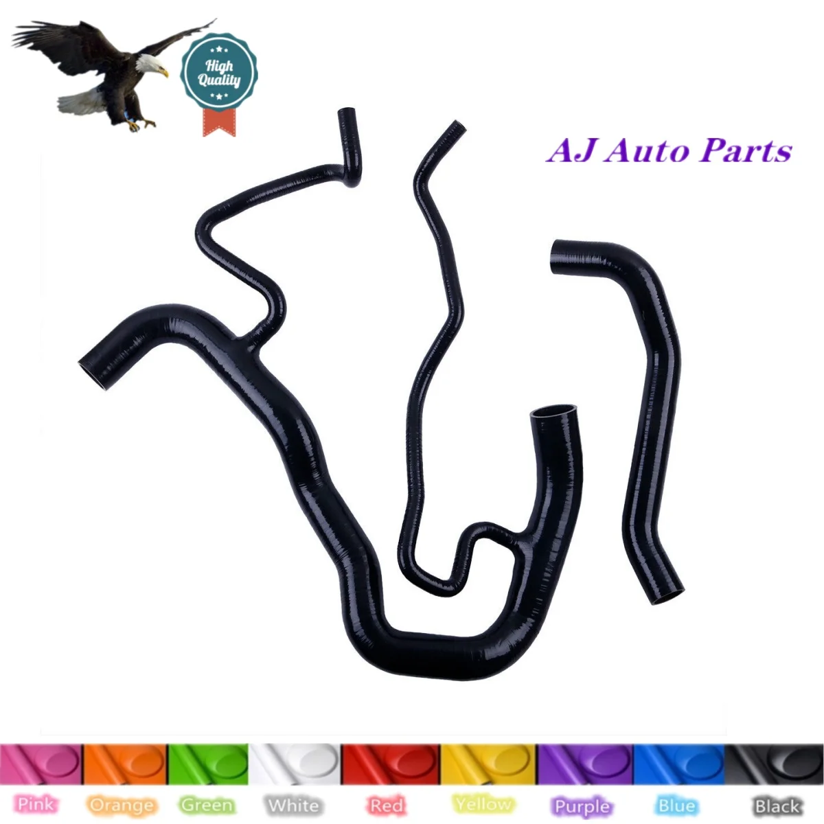 For 2011-2016 GM Chevy 2500 3500 HD 6.6L DURAMAX Black Silicone Radiator Hose （ 4-PLY Hose ）