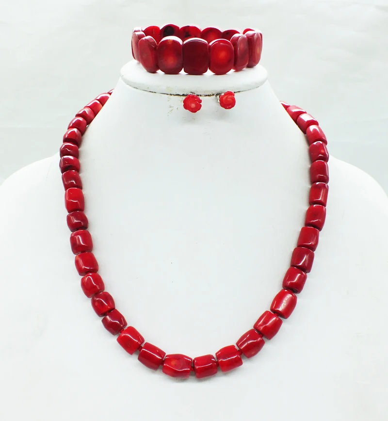 free delivery  Fashion United Kingdom Handmade red  Coral Beads Jewelry For Wedding 20”