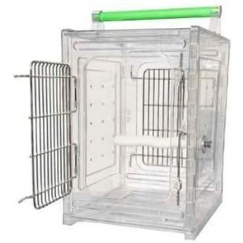 

Acrylic Parrot Travel Carrier CAGE Bird Cages Toy Toys Quakers, Lories, Senegal, Parakeet, Parrot