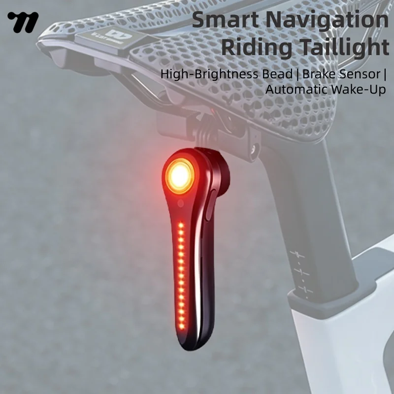 WEST BIKING Smart Bike Tail Light Auto Brake Sensing LED Rear Lamp IPX6 Waterproof Rechargeable Night Cycling Warning Taillight