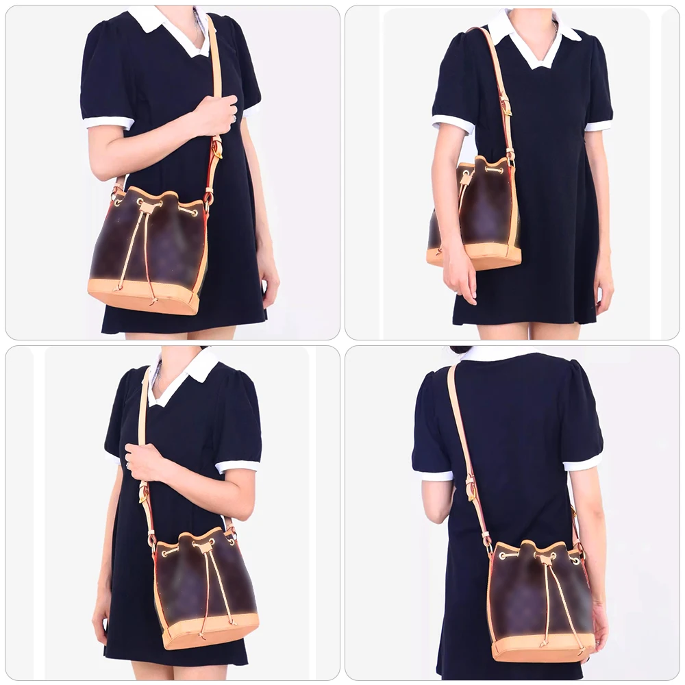 Leather Shoulder Bag Strap for Classic Bucket Bag Customized Shoulder Crossbody Replacement Adjustable Purse Handbag Strap