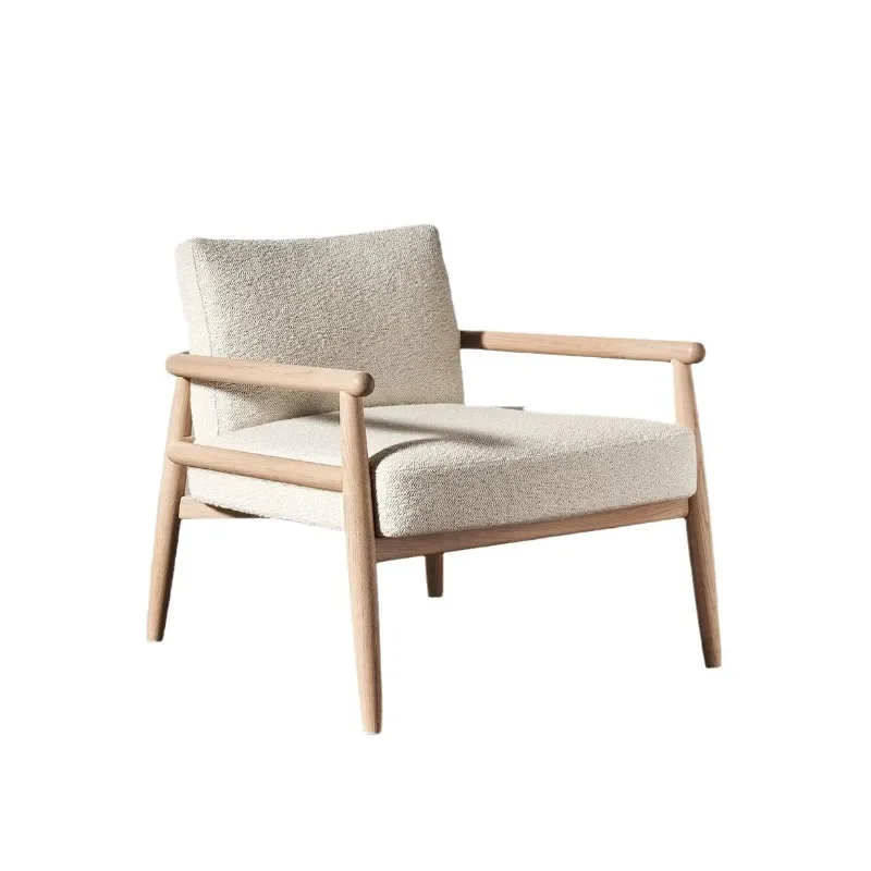 Medieval solid wood sofa chair, leather comfortable furniture, ash wood single chair, starting from two pieces