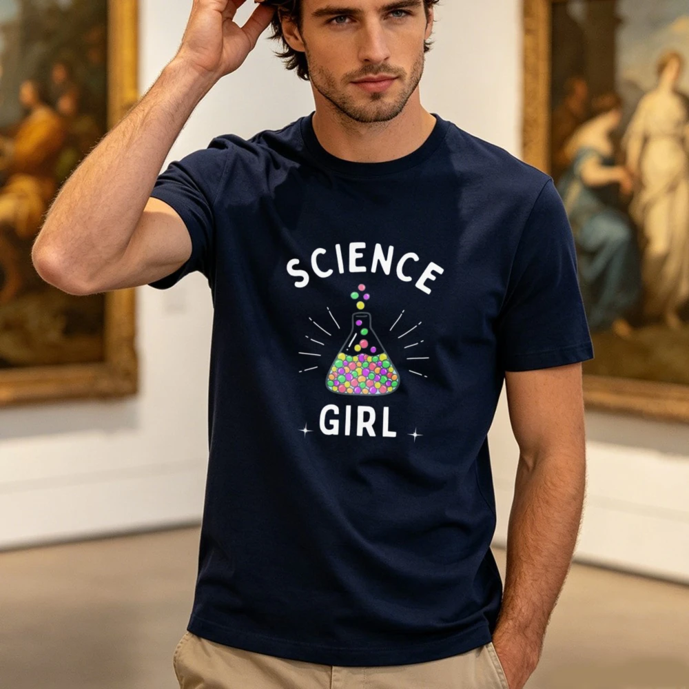 Science Girl Laboratory Graphic Tee Cute Chemistry Flask STEM Gift Summer Fashion Vintage Casual Women Graphic Tshirt Cotton Top