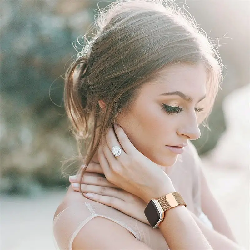 حلقة ميلانو لساعة أبل 44 مللي متر 40 مللي متر 45 مللي متر 41 مللي متر 42 مللي متر 49 مللي متر 45 مللي متر حزام سوار iWatch سلسلة 11 10 9 8 7 se3 Ultra3 حزام