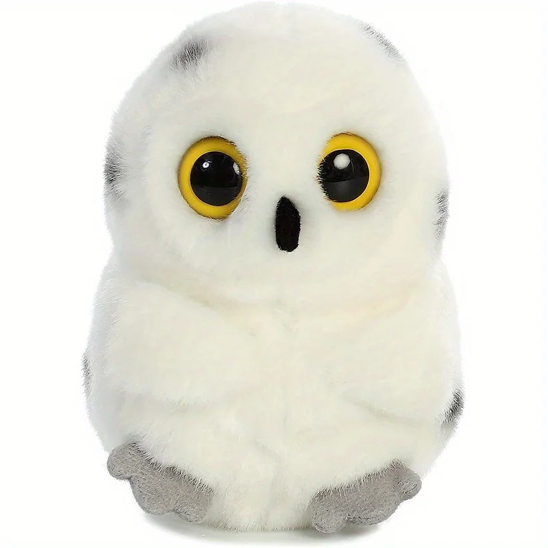 

Adorable Round White Owl Plush Toy Soft Stuffed Owl Home Decor, Perfect Halloween & Christmas Gift