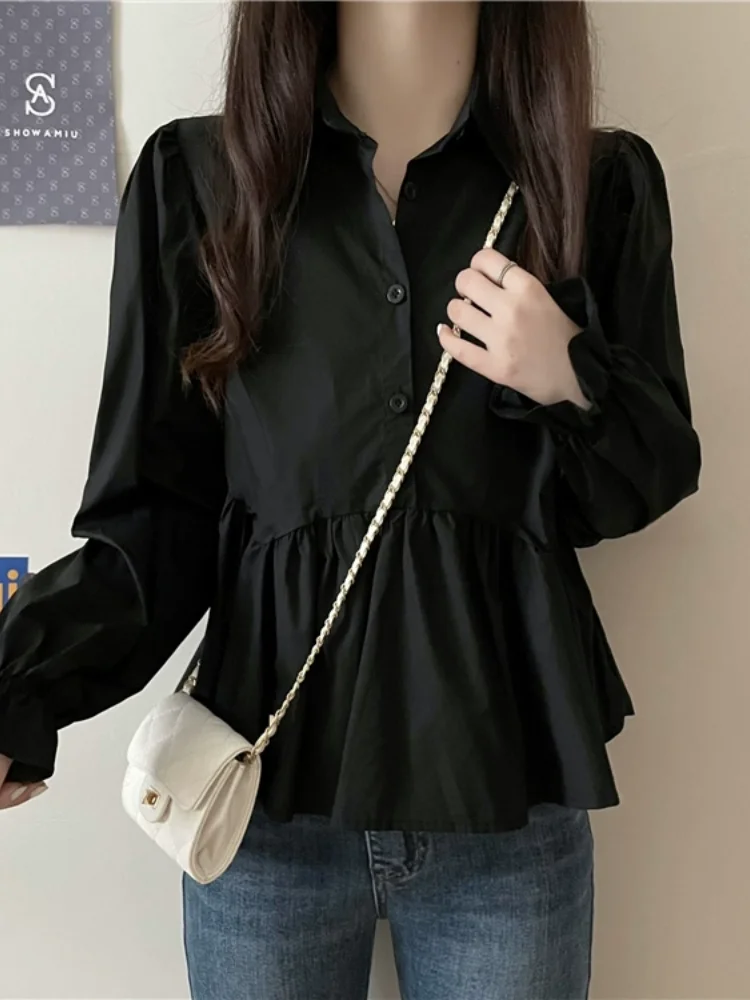 

Spring 2026 Women's ort Svel irt Sweet Sle Japanese Trend Long Sve Faionable Women's Top Small Size Blouse