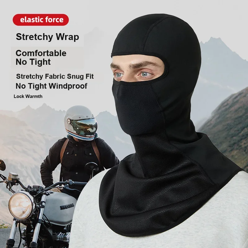 Windproof Fleece Thermal Head Cover Long Neck Gaiter, Protective Helmet Liner for Motorcycle Cycling & Skiing Outdoor