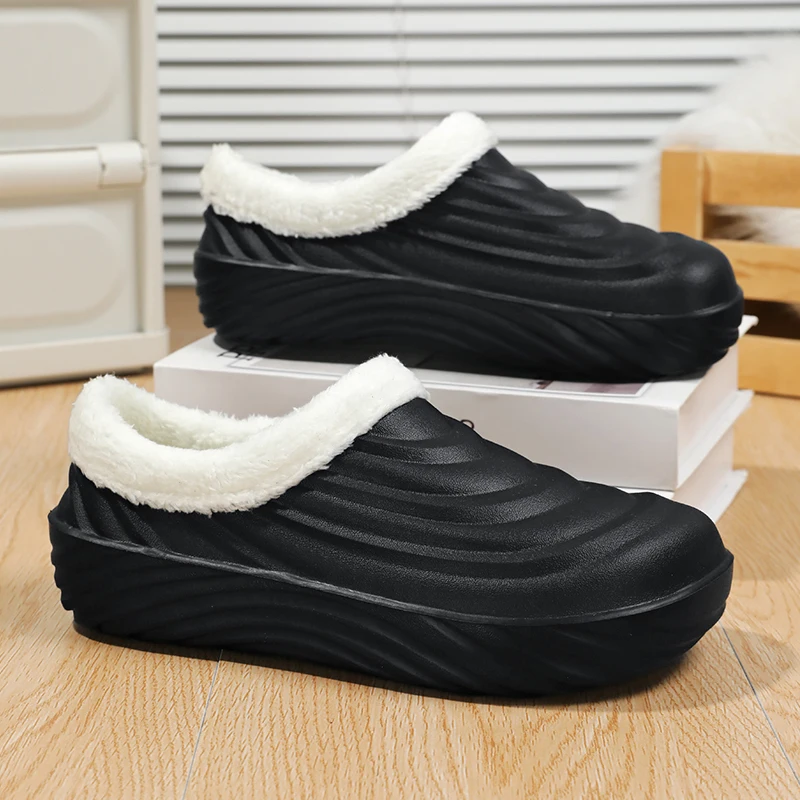 Frauen Hausschuhe Casual Outdoor Beständig Chunky Sole Warme Tragen Bequeme Männer Winter Schuhe Hohe Qualität Rutschfeste Luxus Pelz