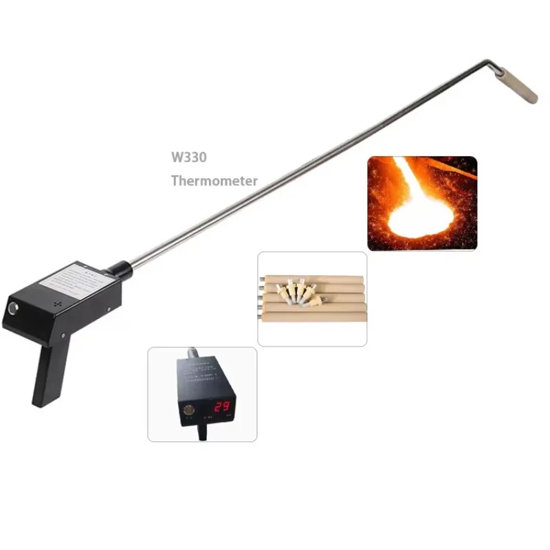 W330 Handheld Digital Thermometer Portable Microcomputer Molten Steel Temperature Meter Copper Molten Steel