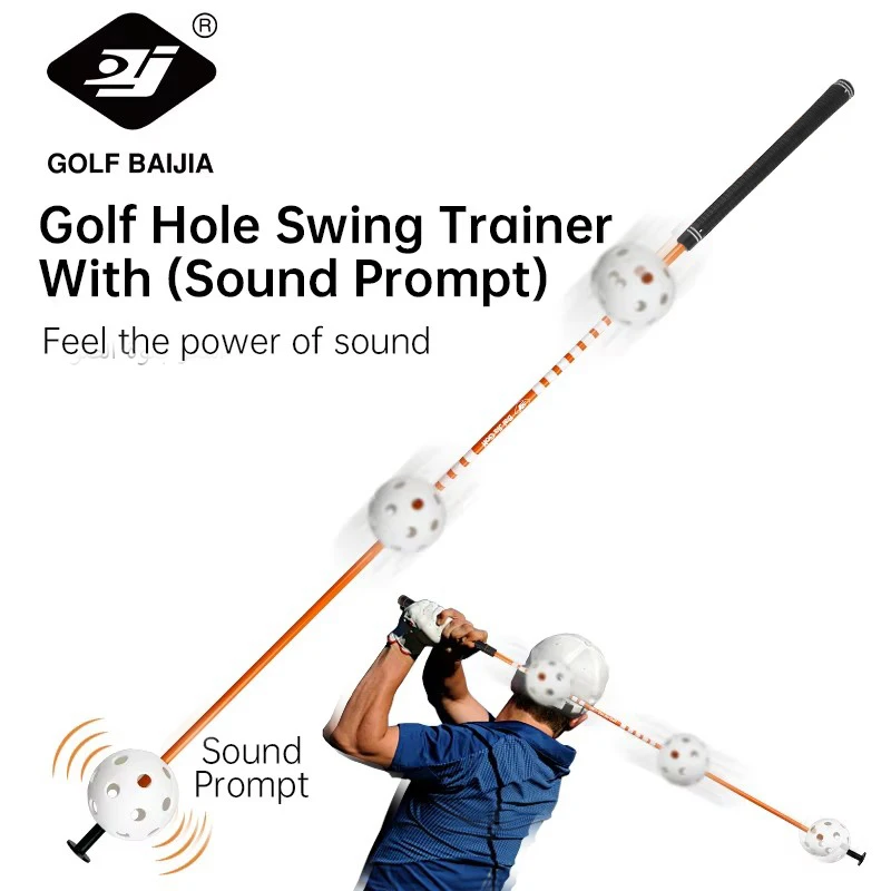 Golf Hollow Ball Swing Training Stick - Long Orange, Understand Swing Strength Through Sound