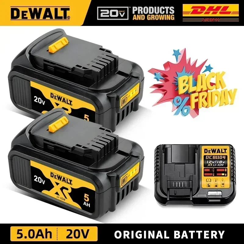 DEWALT original battery 20V, 5.0AH, DCB115, DCB118 battery charger, fast charging, lithium battery, tool battery