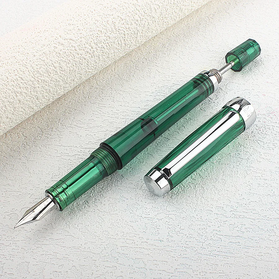 Vakuum Unterdruck Füllfederhalter Harz Transparent Tinte Stift EF/F Spitze Erwachsene Kalligraphie Praxis Student Stifte – Detail 1