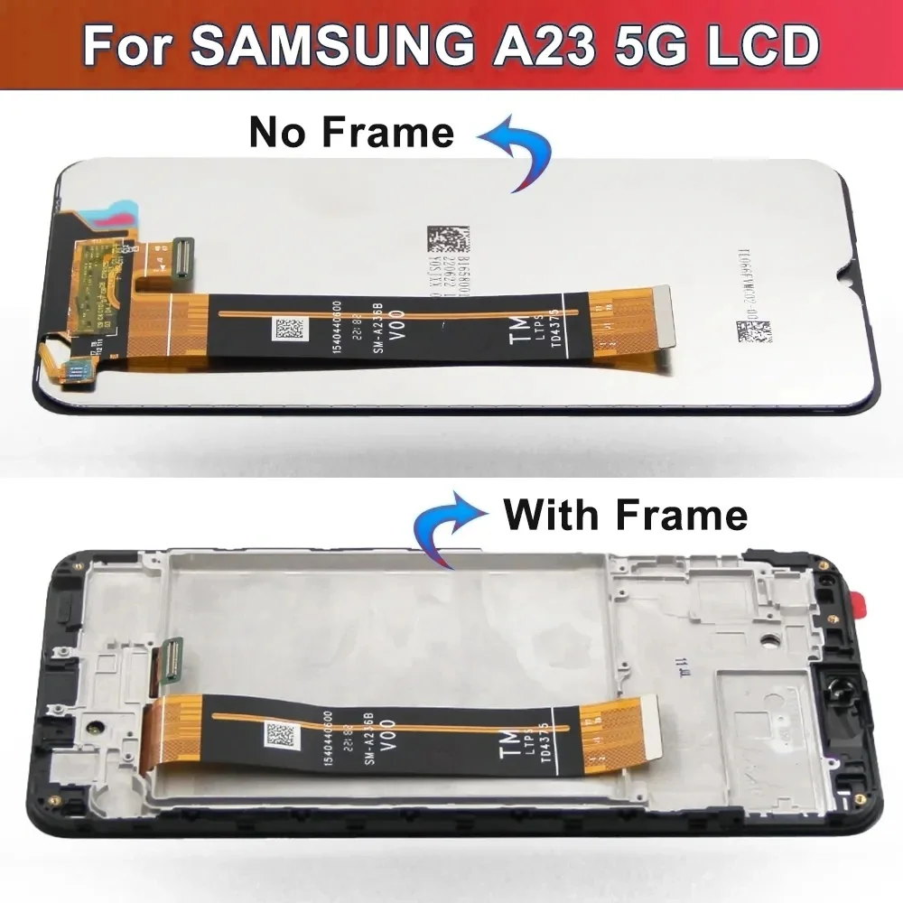 6.6 inches For Samsung  A23 5G A236 A236B A236U LCD Display Touch Screen with frame Digitizer Assembly For A23 5G A236U1 Screen