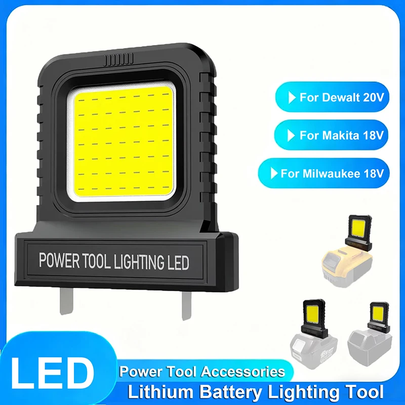 

Power Tool Accessories Outdoor LED Work Light For Makita Milwaukee Dewalt Bosch Dayi Lomvum Zhipu 18V-21V Li-ion Battery
