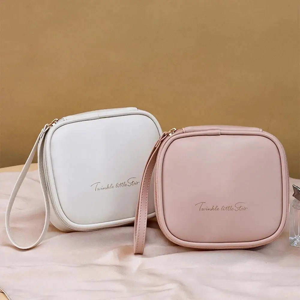 حقيبة تخزين المناديل الصحية من البولي يوريثان، منظم أدوات الزينة على الطراز الكوري، أكياس مناديل صحية مقاومة للماء وقابلة لإعادة الاستخدام
