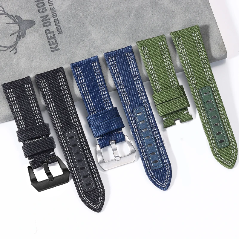 النايلون حزام من الجلد 24 مللي متر لبانيراي PAM 00984/985 PAM1122/753/1312 حزام (استيك) ساعة الرياضة مريحة العالمي استبدال سوار