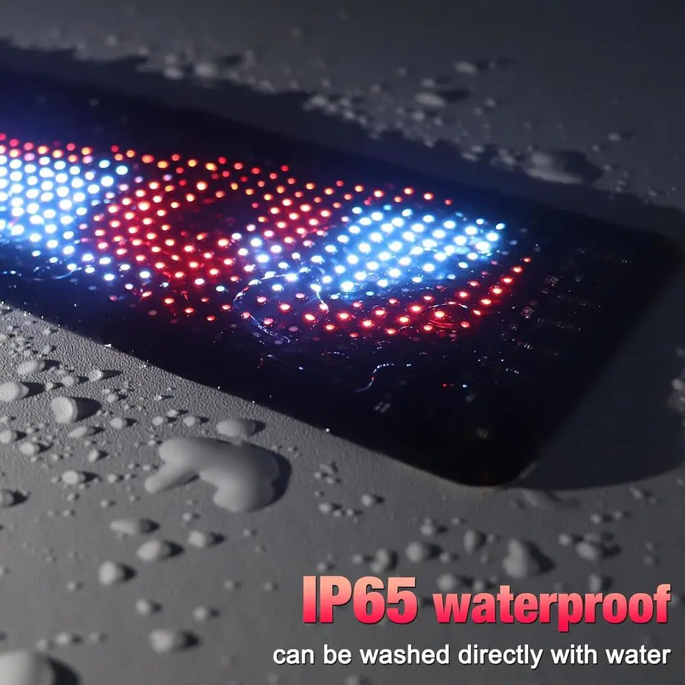 Doppi occhi da diavolo LED RGB regolabili con display animato 15x4 per auto e camion, luci a matrice controlate da app per SUV Windshie