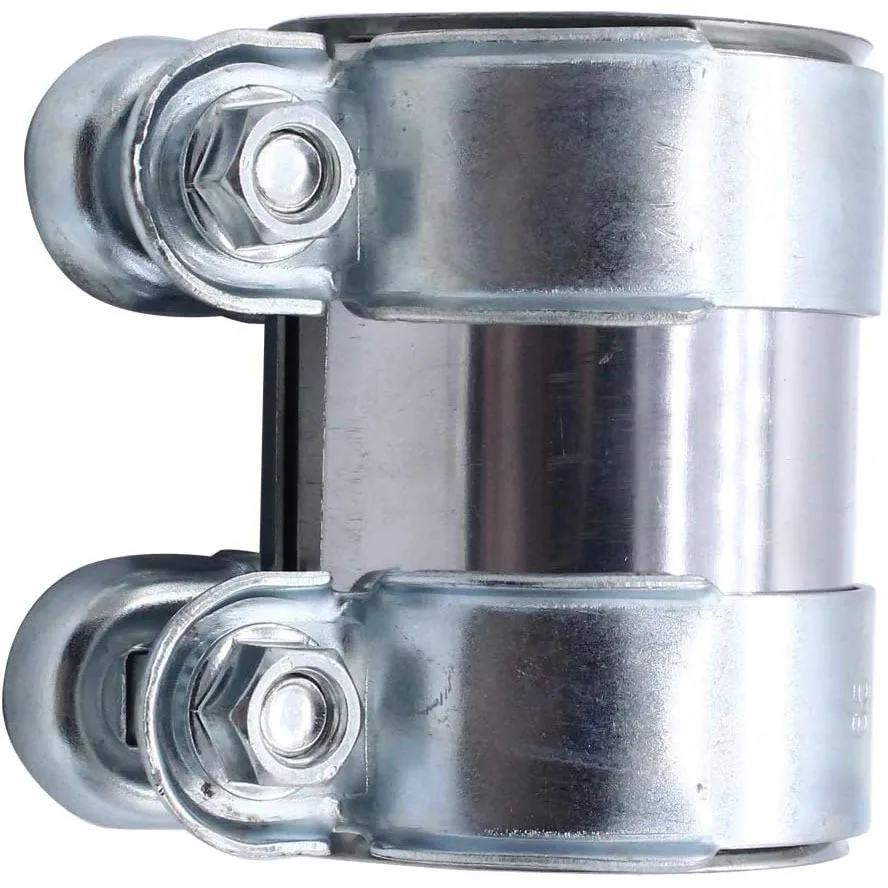 1pcs 8Z0253141 Exhaust Pipe Clamp Sleeve Connector Stainless Steel 38mm x 90mm Double clip exhaust pipe clamp Tools