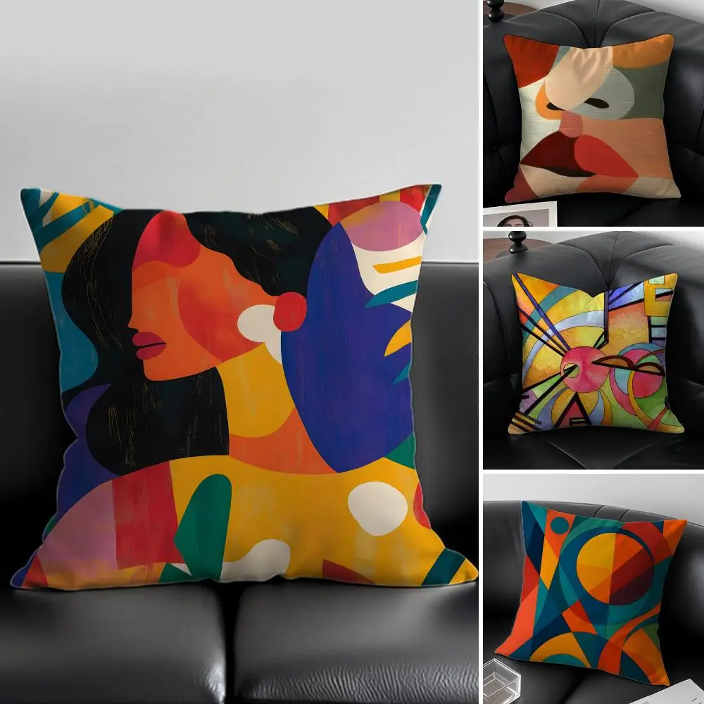 G-Geometric Abstract Art Cushion Cover Pillow Case Soft Friendly Fabric & Concealed Zipper