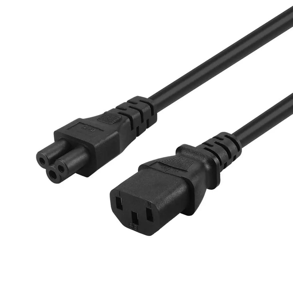 สายไฟคุณภาพสูง IEC320-C14 ถึง C13+C5 ชายกับหญิง 3 พิน 350 มม.
