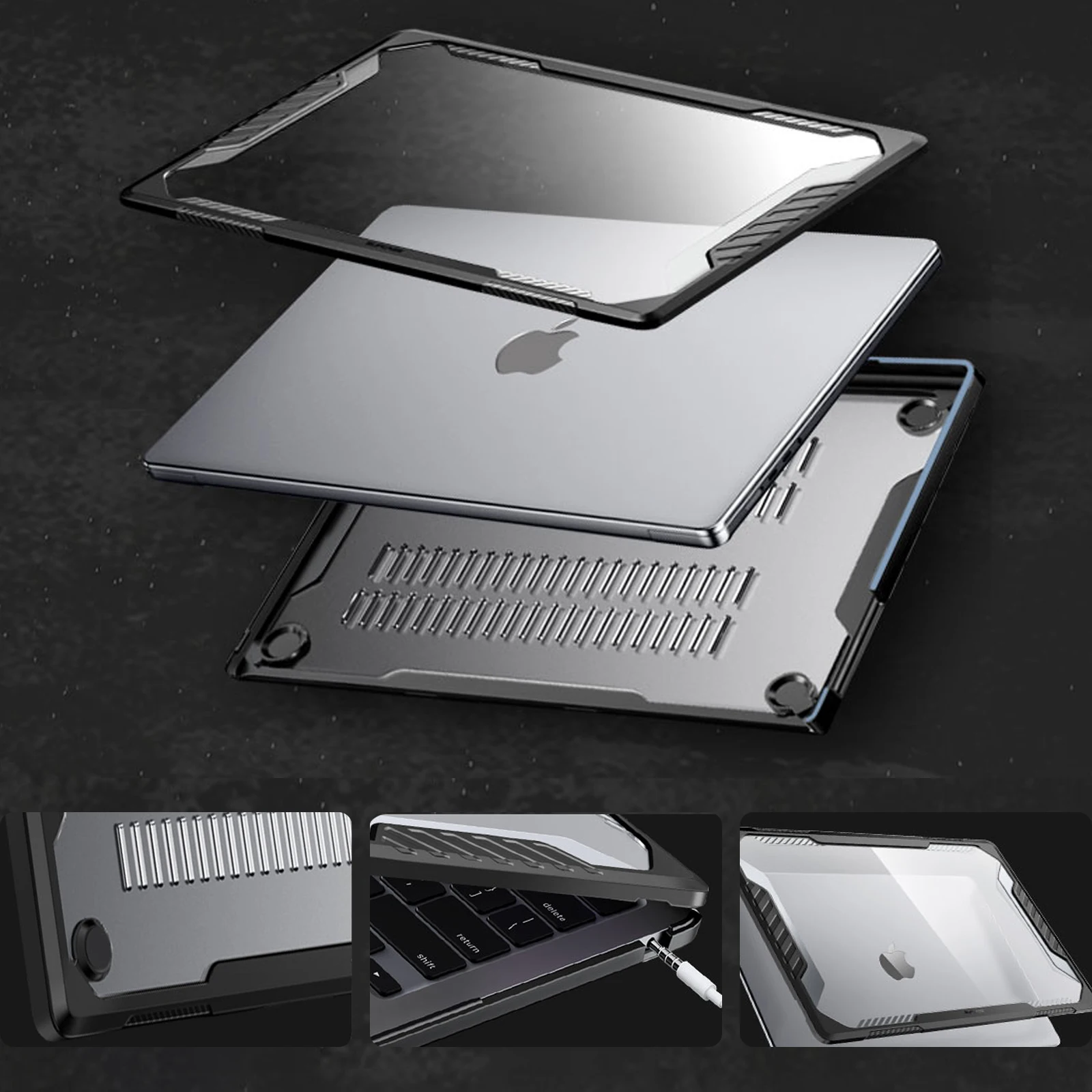 مصممة لجهاز MacBook Air 13 بوصة 2022-2025 M2/M3/M4 (A3240 A3113 A2681) - غطاء حماية رفيع للكمبيوتر المحمول من مادة TPU