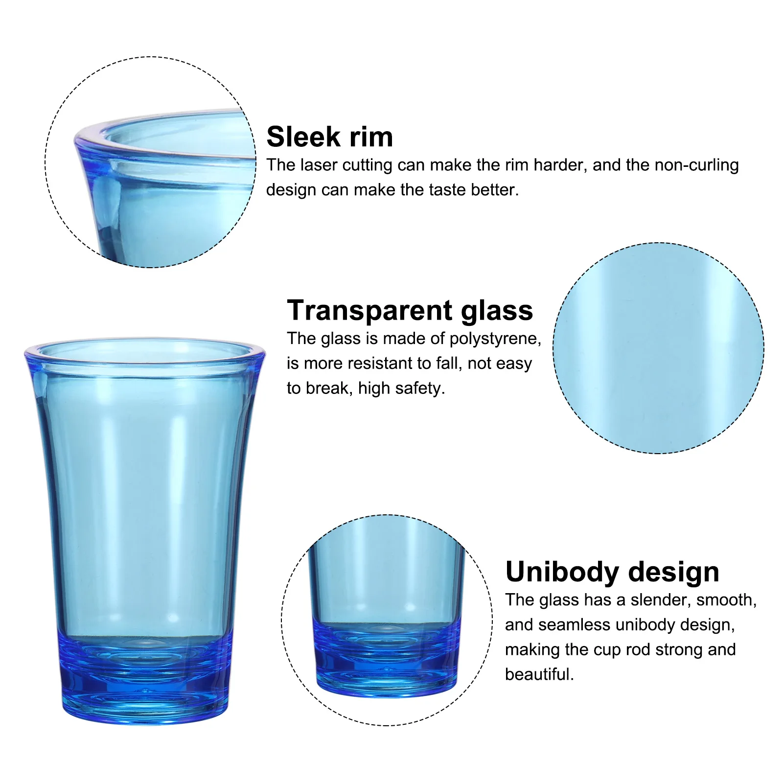 1/3/6pcs Shot Glasses 1.2oz Shot Glasses Ombre Multicolored Shot Glasses Bulk for Cocktail Round Shot Glasses Spirits Liquors