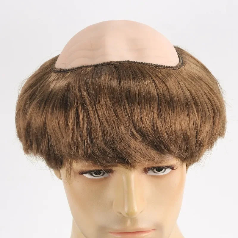 Funny Adult Bald Wig Brown Monk Hats Monk Role Costume Props for Women Men Halloween Dress Up Accessorie