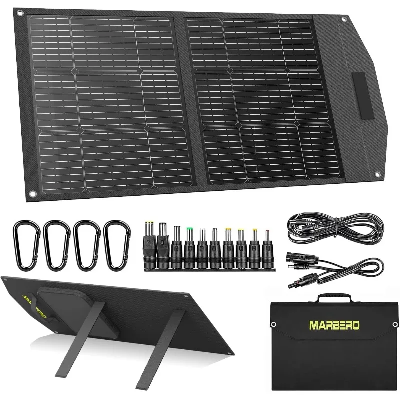 MARBERO 100W Portable Solar Panel Battery Charger Waterproof PD 60W DC 18V Output for Power Station, Generator