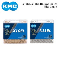 KMC X10EL/X11EL 10 11Speed Bike Chain 116/118L Hollow Plates Golden Silvery Color Chain Mountain Road Bike Original Cycling Part