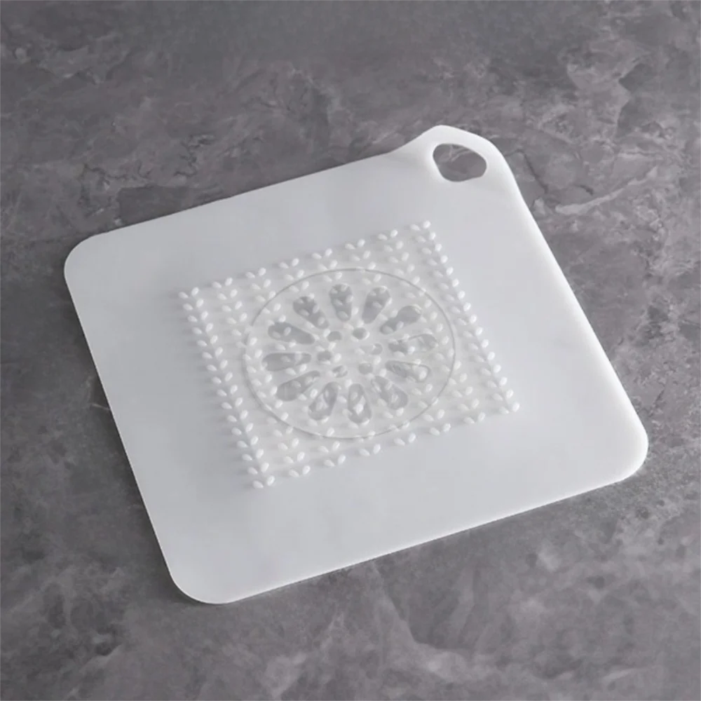 Silicone Floor Drain Cover Square Shape Insect-proof Anti-blocking Drain Cover Anti-smell Large Size Hair Catcher