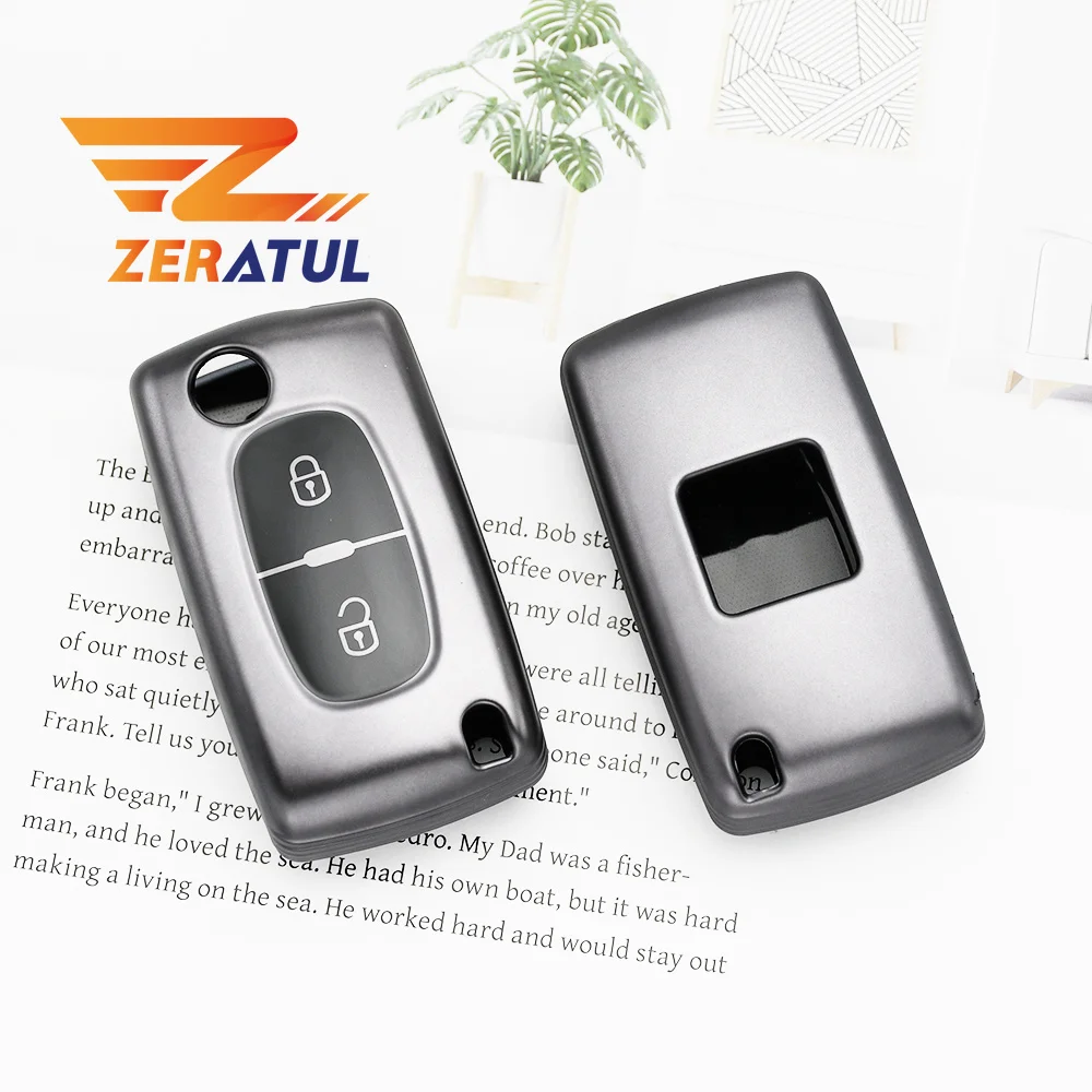 Soft Gun Grey TPU for Peugeot Partner Tepee 207 307 308 Car Key Case Cover for Citroen C-Crosser C3 C4 Picasso Berlingo Case