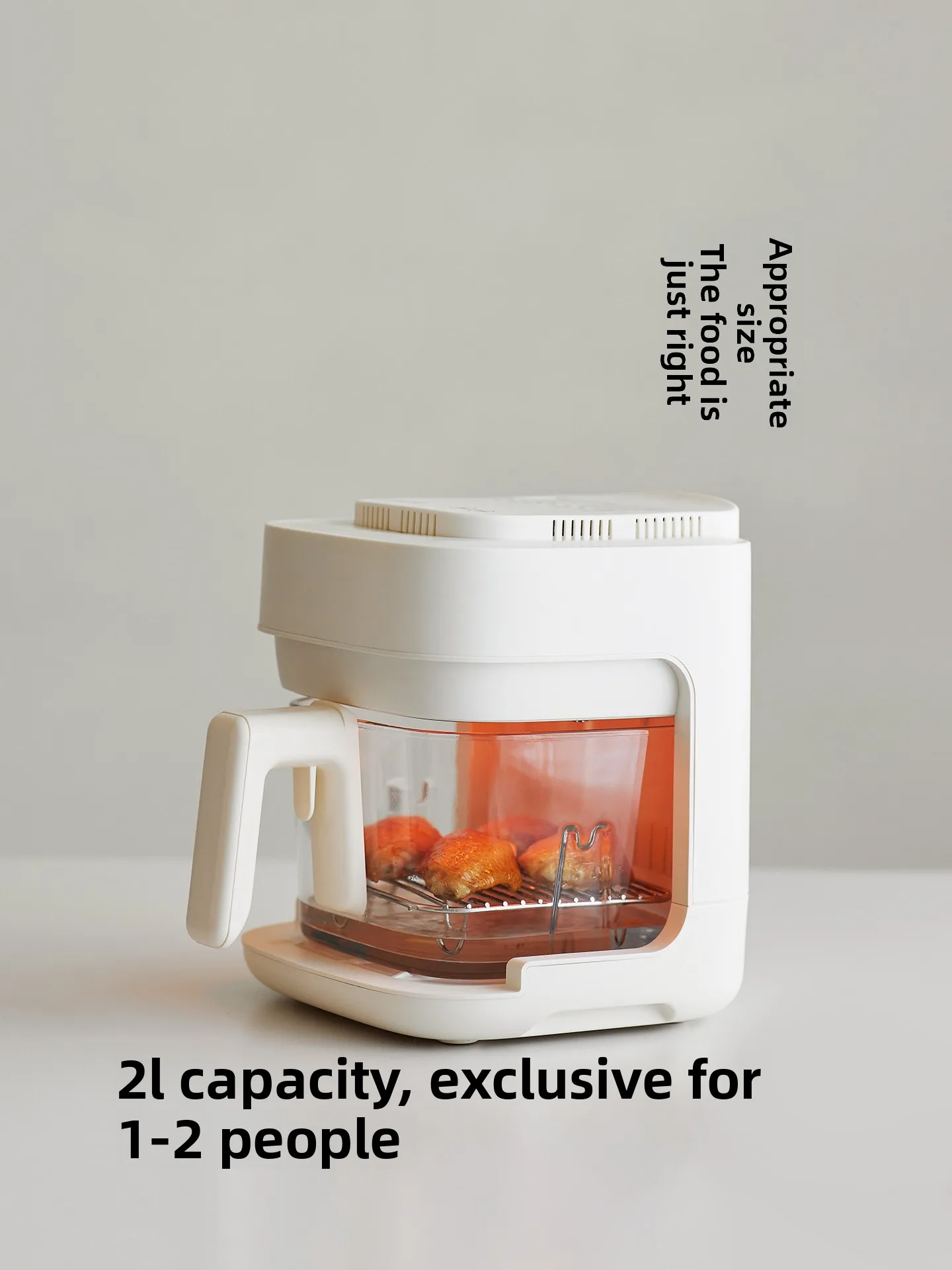 New Mini Household Air Fryer, Visible Glass Liner Electric Fryer, No Flip Multifunctional Cooking Machine view 3