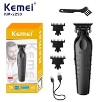 Kemei 2299 Barber Cordless Hair Trimmer 0mm Zero Gapped Carving Clipper Detailer Professional Electric Finish Cutting Machine