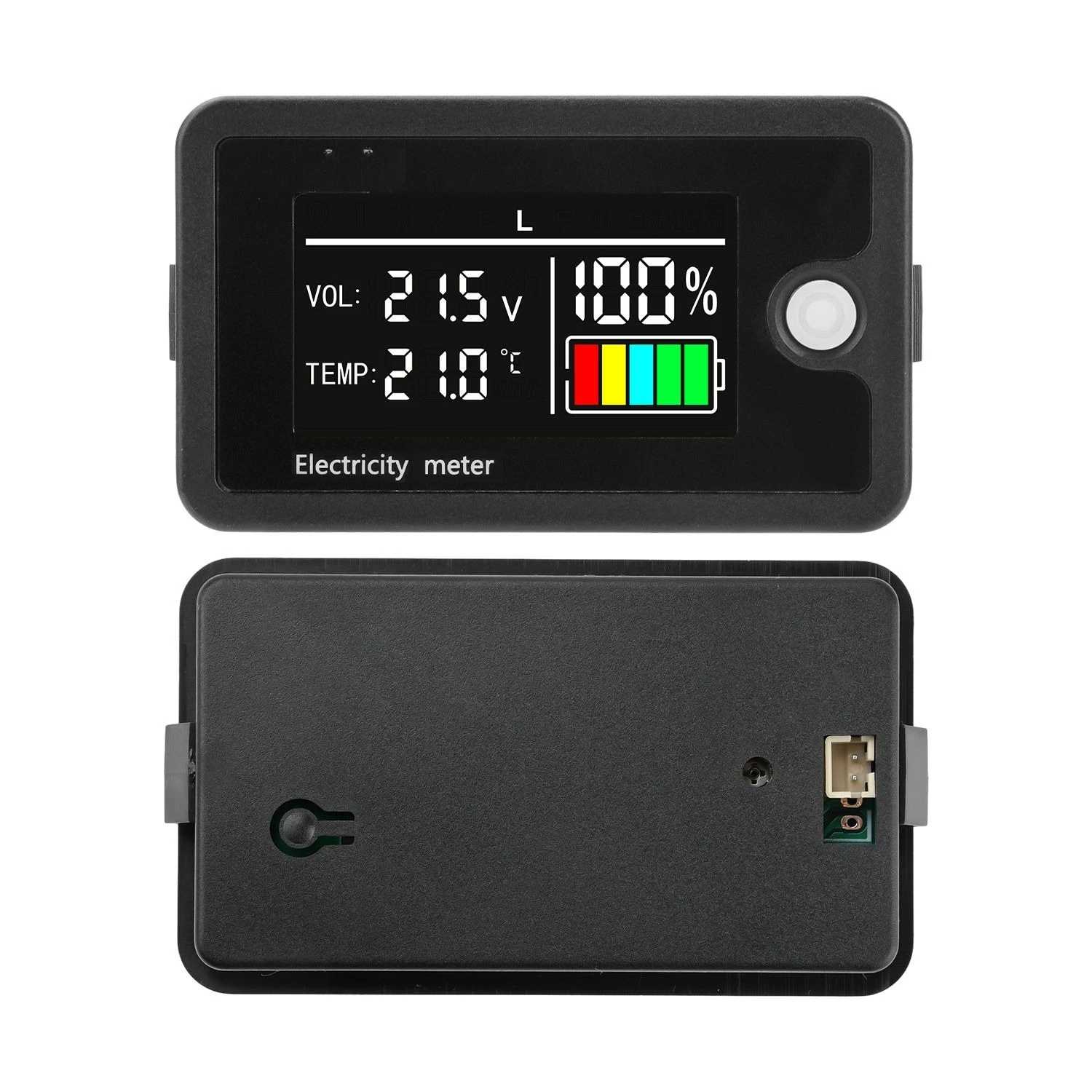 DC8-100V color screen two-wire voltage and quantity indicator ternary iron lithium universal with temperature display