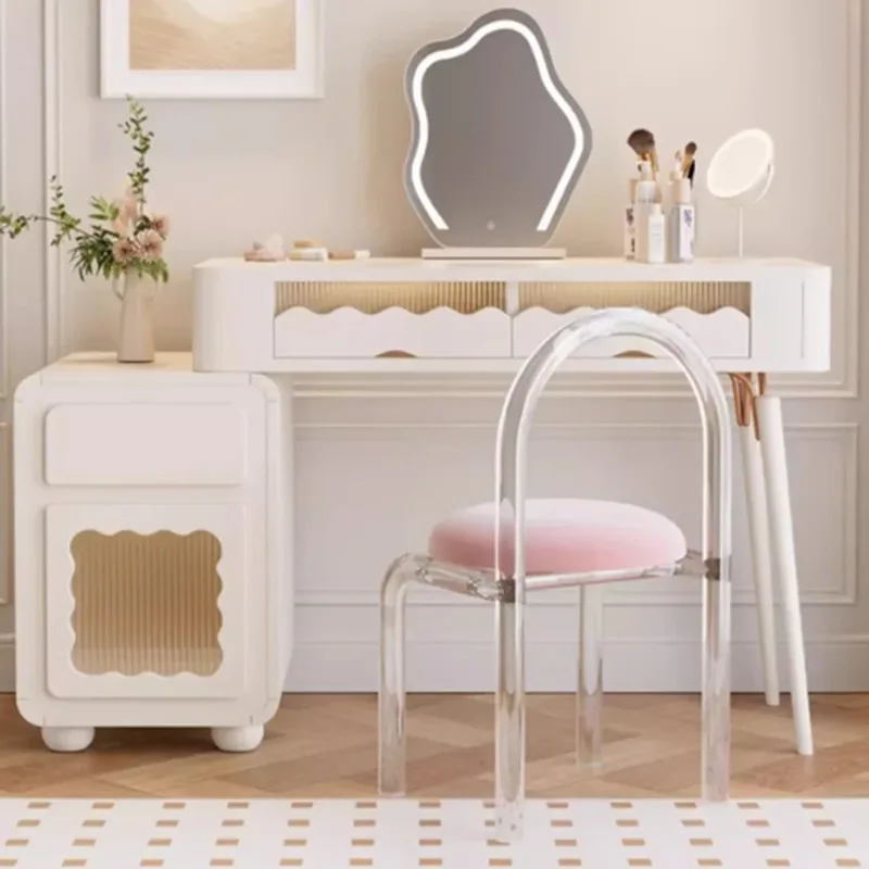 

Design Makeup Vanity Women Dresser Minimalist Floor Vanity Makeup Desk Dressing Table Storage Corner Home Furniture Accessories