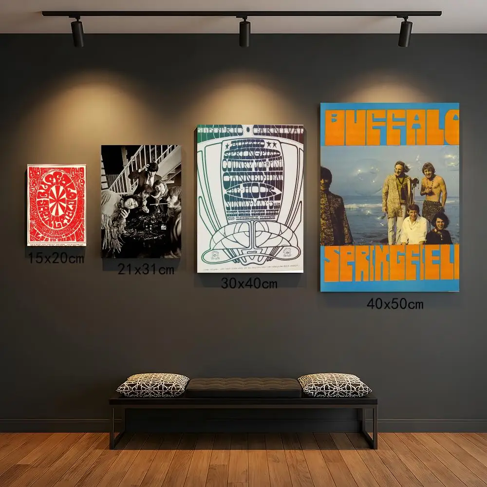 band B-Buffalo Springfield-D Poster Peel and Stick Wall Art for Cafe Office Bar and Home Decoration