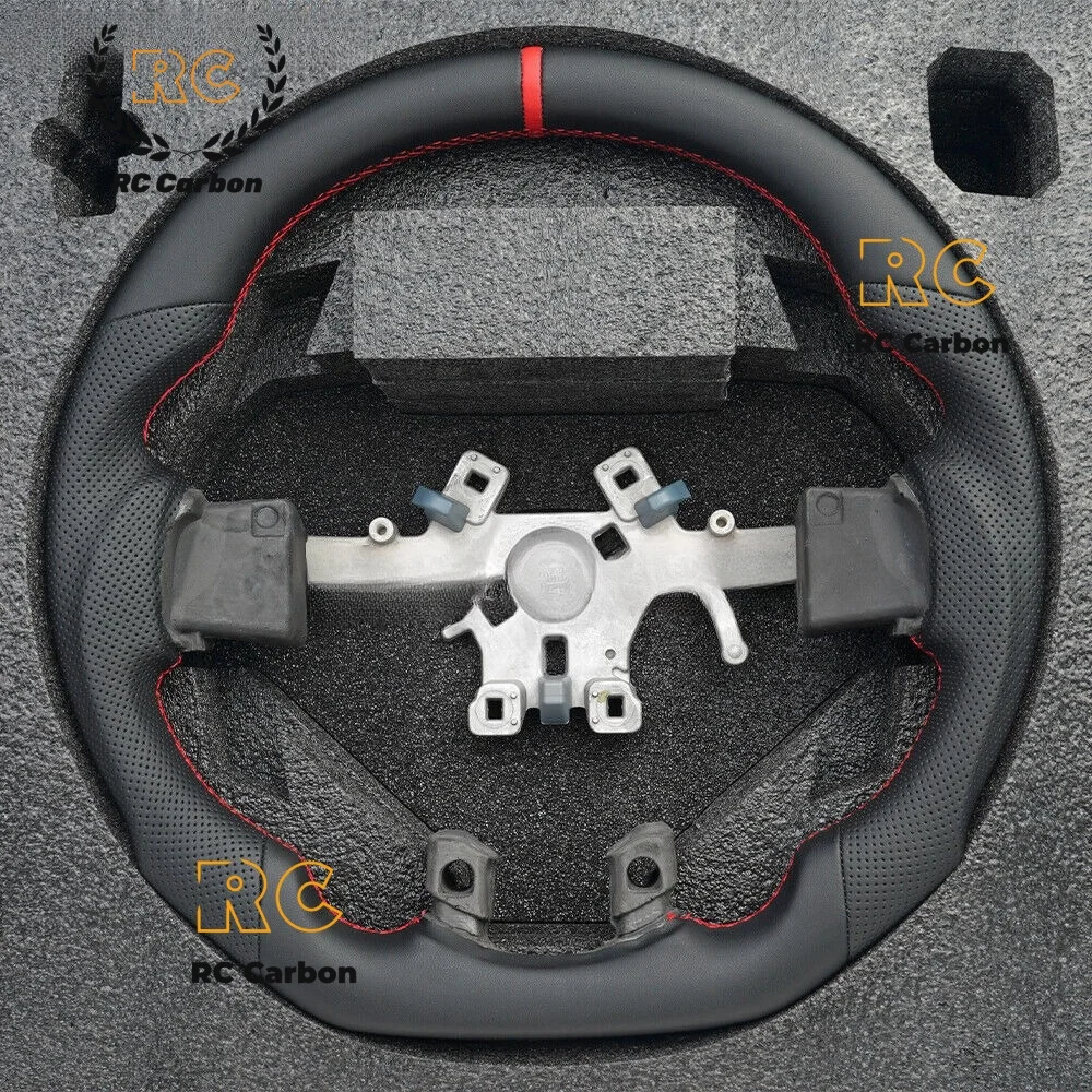 

Full Leather Flat Sport Steering Wheel Fits For Dodge Ram 1500 2012-2018 No Heated Sport Racing Steering Wheel