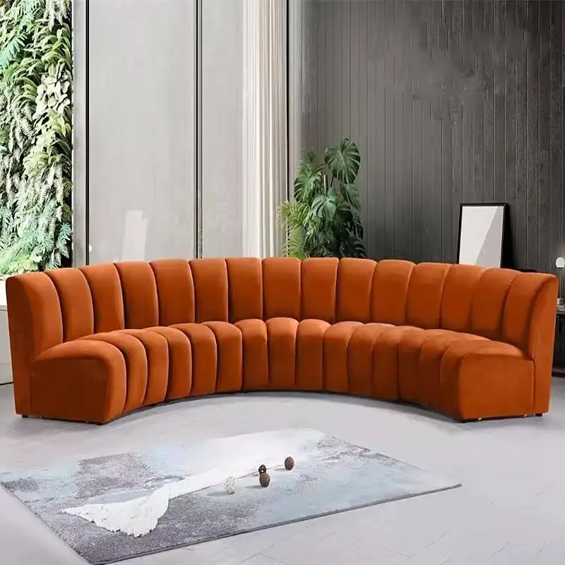 Modern Channel C-Shape Sofa Set U-Style Living Room Furniture Couch Design Elegant Home Decor - view 3