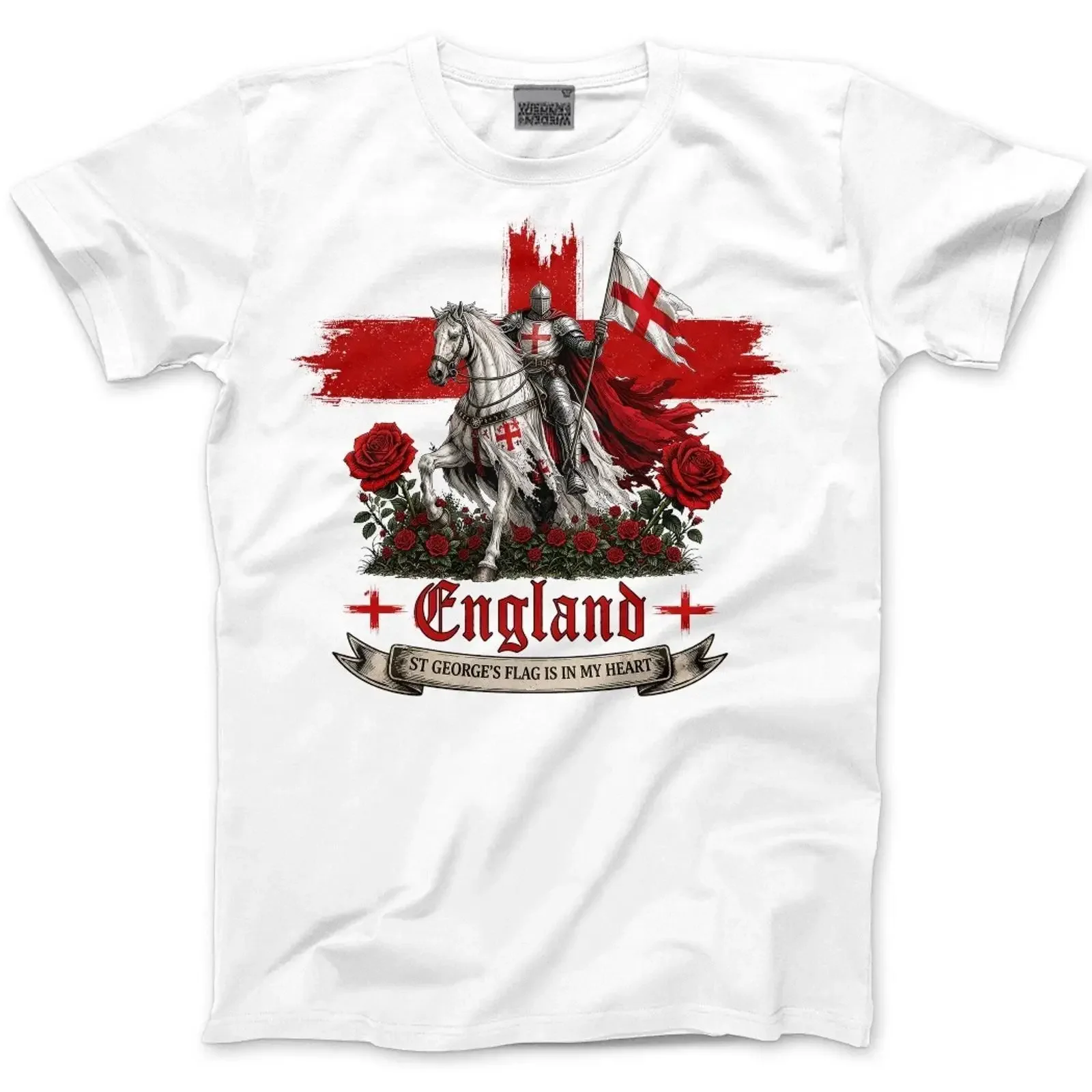 T Shirt St Georges Day England Ritter Kreuzritter Flagge Fußball patriotisch UK vintage Washed Versatile Comfortable Breathable