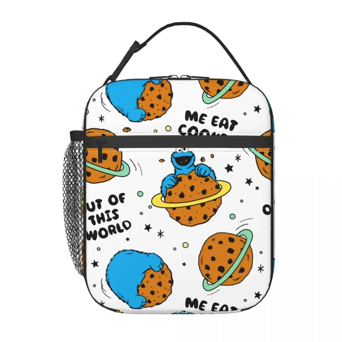 Cookies Monsters Happy Birthday Insulated Lunch Bags Cooler Meal Container Cartoon Leakproof Tote Lunch Box Bento Pouch Work