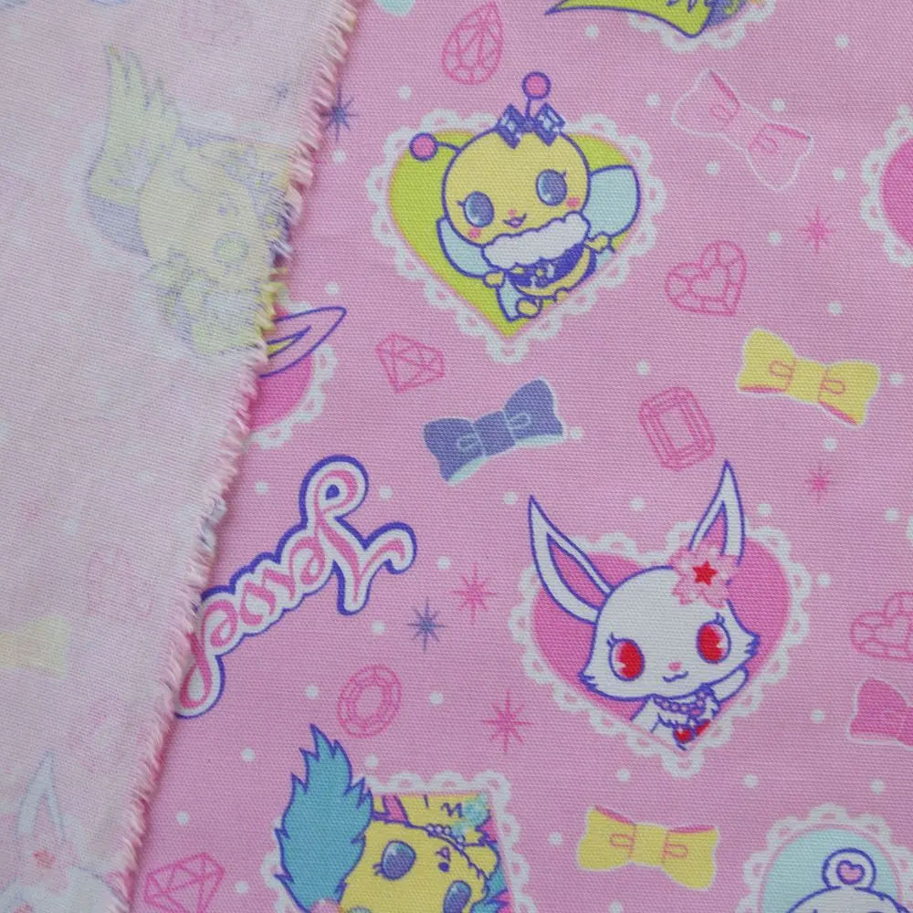 1 Yard Cotton Cavas Fabric For Cloth, Bag, Bedding, Jewelpet (ジュエルペット) , Width=140cm